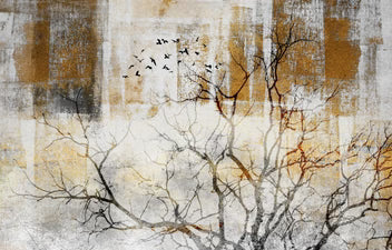 Abstract Birds in Flight Wallpaper