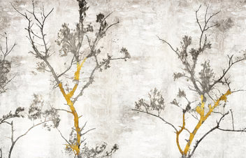 Golden Winter Branches Wallpaper