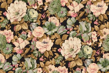 Dark Botanical Roses Wallpaper