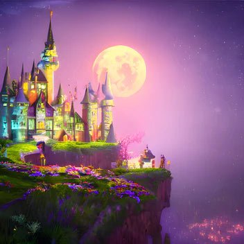 Magical Moonlit Castle Wallpaper