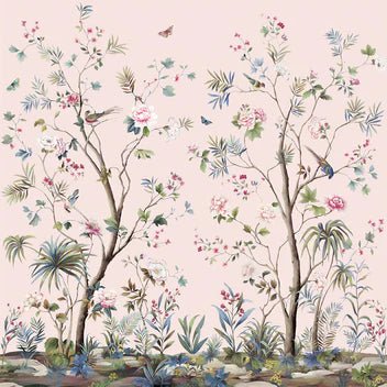 Pink Botanical Paradise Wallpaper