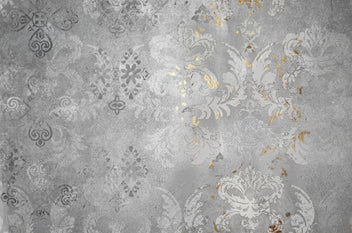 Elegant Silver Floral Damask Wallpaper