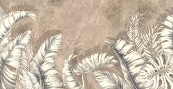 Sepia Tropical Leaves Wallpaper