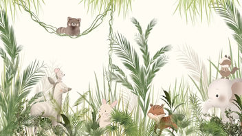 Tropical Jungle Animals Wallpaper