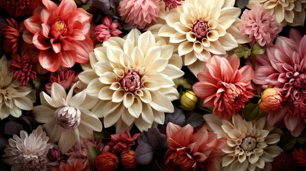 Stunning Dahlia Flowers Wallpaper - Elegant Floral Design