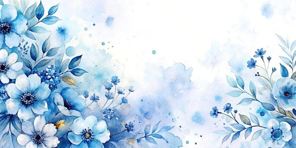 Watercolour Blue Floral Wallpaper – Soft Delicate Design